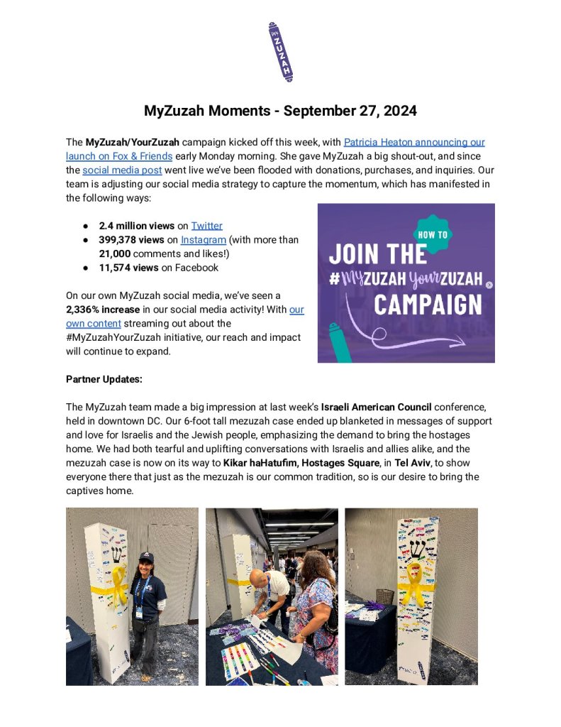 thumbnail of MyZuzah Moments – September 27, 2024
